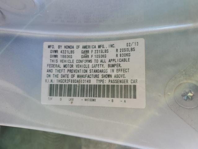 1HGCR2F89DA113149 - 2013 HONDA ACCORD EXL SILVER photo 12
