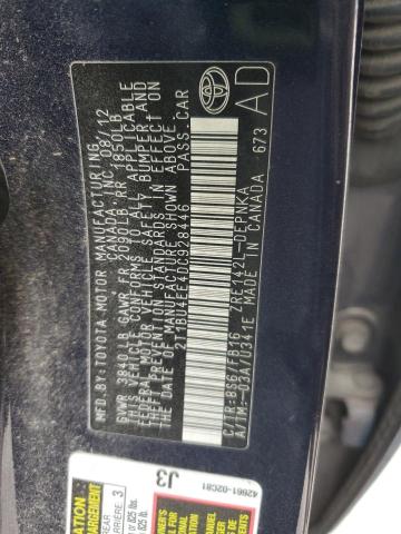 2T1BU4EE4DC928446 - 2013 TOYOTA COROLLA BASE Niebieski zdjęcie 13