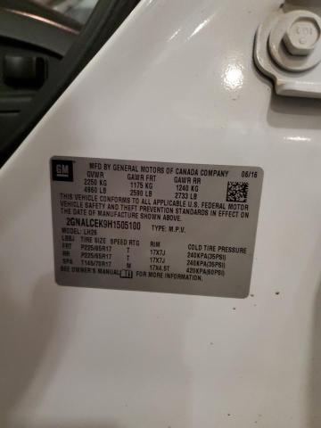 2GNALCEK9H1505100 - 2017 CHEVROLET EQUINOX LT 白色 照片 13