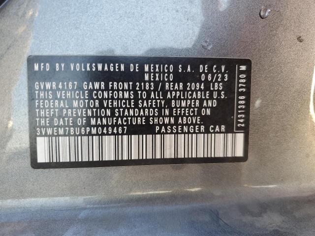 3VWEM7BU6PM049467 - 2023 VOLKSWAGEN JETTA SE GRAY photo 13