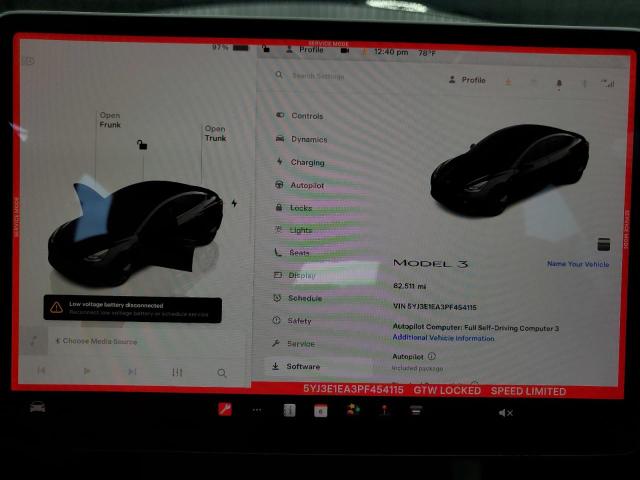 5YJ3E1EA3PF454115 - 2023 TESLA MODEL 3 შავი ფოტო 9