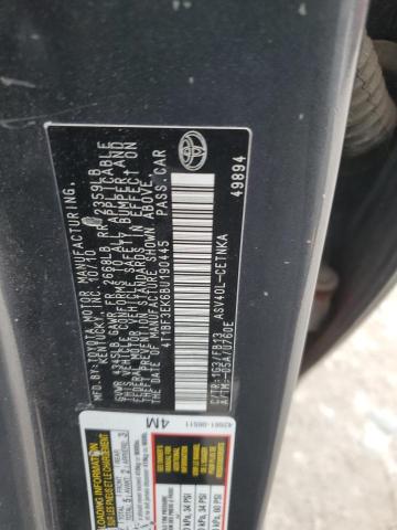 4T1BF3EK6BU190445 - 2011 TOYOTA CAMRY BASE 灰色 照片 12