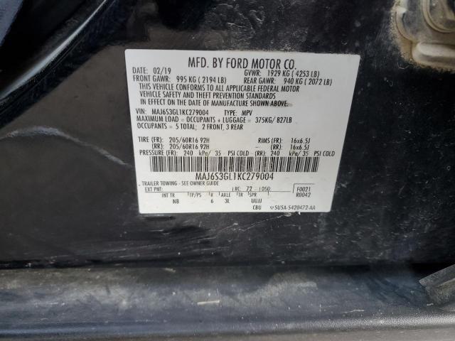 MAJ6S3GL1KC279004 - 2019 FORD ECOSPORT SE 黑色 照片 14