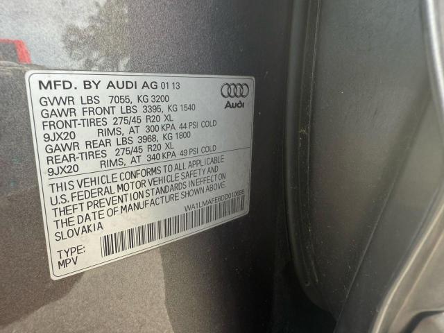 WA1LMAFE6DD010695 - 2013 AUDI Q7 PREMIUM PLUS Մոխրագույն լուսանկար 10