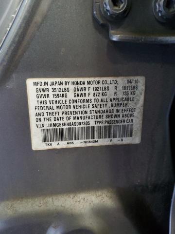 JHMGE8H48AS007305 - 2010 HONDA FIT SPORT SILVER photo 12