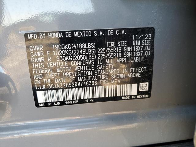 3CZRZ2H52RM746396 - 2024 HONDA HR-V SPORT CHARCOAL photo 14