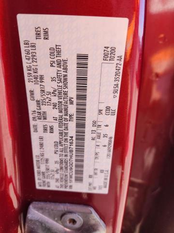 1FMCU9GD7HUB71634 - 2017 FORD ESCAPE SE 红色 照片 13