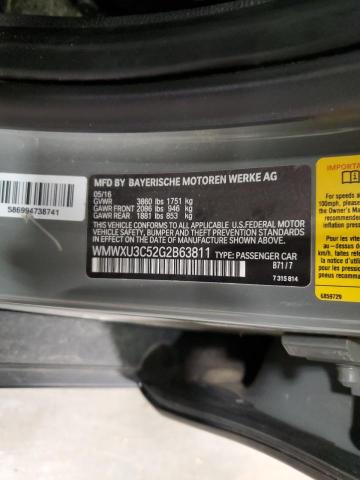 WMWXU3C52G2B63811 - 2016 MINI COOPER S Մոխրագույն լուսանկար 12