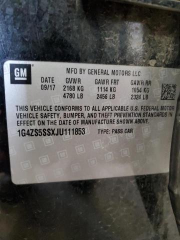 1G4ZS5SSXJU111853 - 2018 BUICK LACROSSE PREMIUM BLACK photo 12