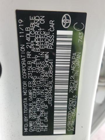 JTDEPRAEXLJ089641 - 2020 TOYOTA COROLLA LE WHITE photo 13