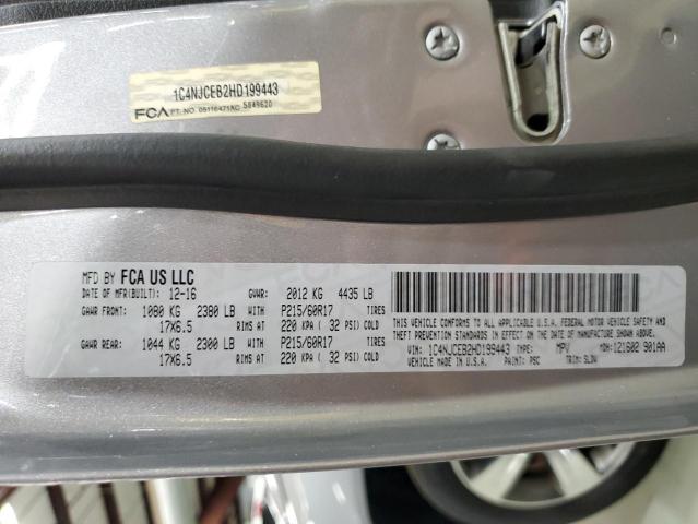 1C4NJCEB2HD199443 - 2017 JEEP COMPASS LATITUDE 银色 照片 13