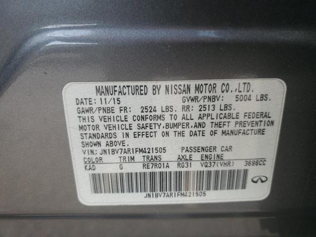 JN1BV7AR1FM421505 - 2015 INFINITI Q50 BASE SILVER photo 12