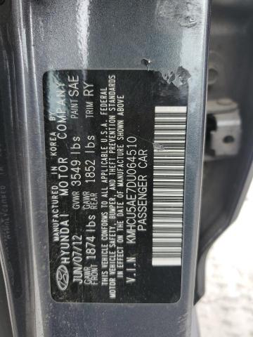 KMHCU5AE7DU064510 - 2013 HYUNDAI ACCENT GLS GRAY photo 13