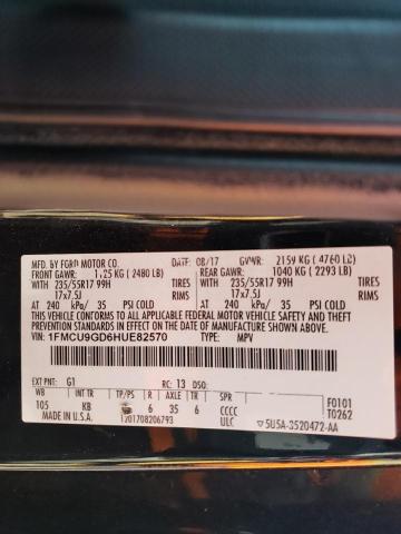 1FMCU9GD6HUE82570 - 2017 FORD ESCAPE SE BLACK photo 13