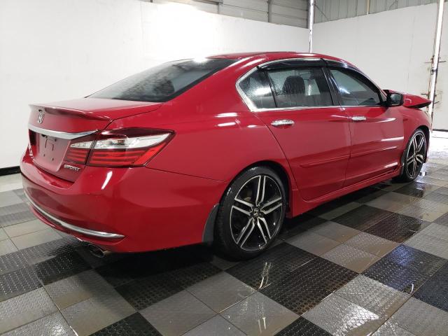 1HGCR2F57GA034976 - 2016 HONDA ACCORD SPORT RED photo 3