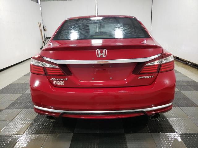 1HGCR2F57GA034976 - 2016 HONDA ACCORD SPORT RED photo 6