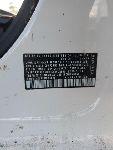 3VWD17AJ7EM284422 - 2014 VOLKSWAGEN JETTA SE WHITE photo 12