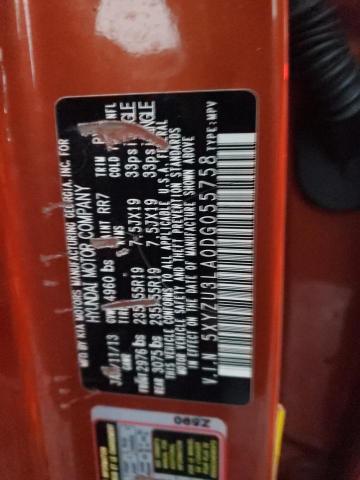 5XYZU3LA0DG055758 - 2013 HYUNDAI SANTA FE S ORANGE photo 13