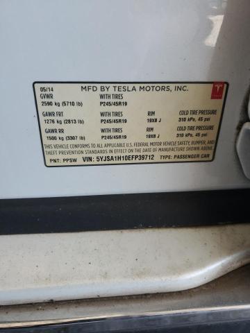 5YJSA1H10EFP39712 - 2014 TESLA MODEL S Սպիտակ լուսանկար 12