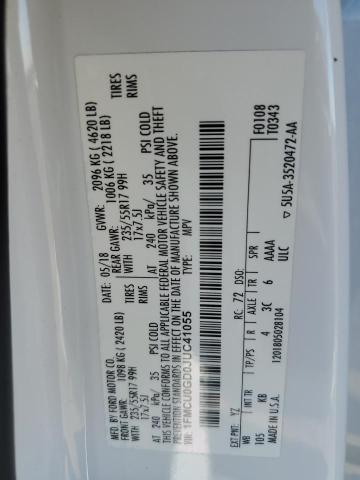 1FMCU0GD0JUC41055 - 2018 FORD ESCAPE SE თეთრი ფოტო 13