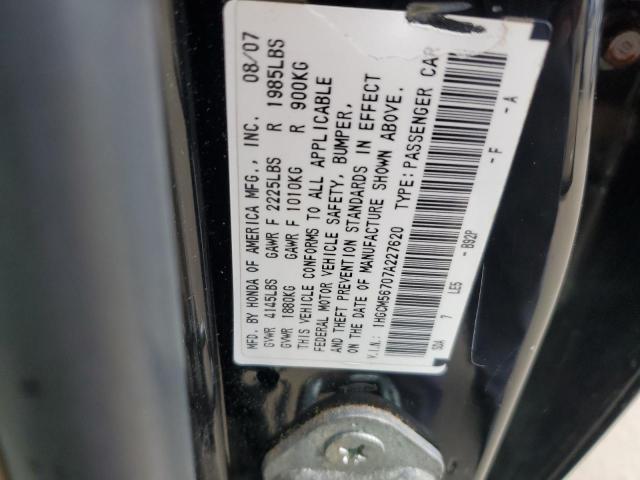 1HGCM56707A227620 - 2007 HONDA ACCORD EX BLACK photo 12