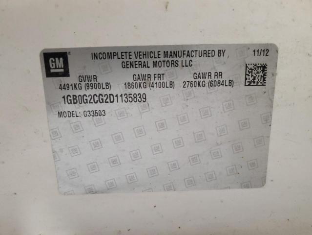 1GB0G2CG2D1135839 - 2013 CHEVROLET EXPRESS WHITE photo 13