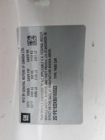 2G1FE1EDXB9160322 - 2011 CHEVROLET CAMARO LS WHITE photo 12