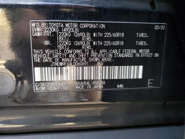 JTMDWRFV4LD060691 - 2020 TOYOTA RAV4 LIMITED BLACK photo 14