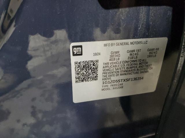 1G1ZD5STXSF136354 - 2025 CHEVROLET MALIBU LT BLUE photo 12