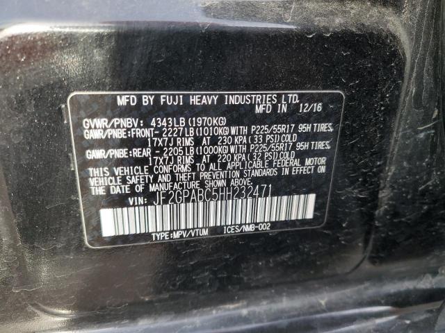 JF2GPABC5HH232471 - 2017 SUBARU CROSSTREK PREMIUM BLACK photo 13