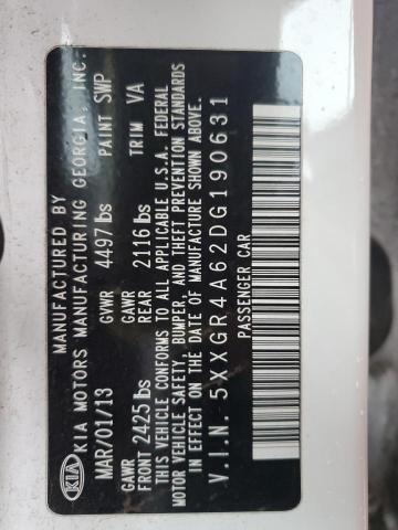 5XXGR4A62DG190631 - 2013 KIA OPTIMA SX თეთრი ფოტო 13