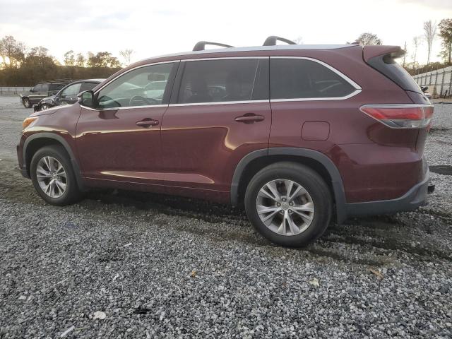 5TDJKRFH3FS104777 - 2015 TOYOTA HIGHLANDER XLE MAROON photo 2