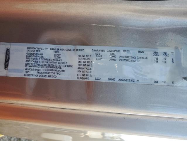 1FUJGLDR8ASAH3446 - 2010 FREIGHTLINER CASCADIA 金色 照片 10