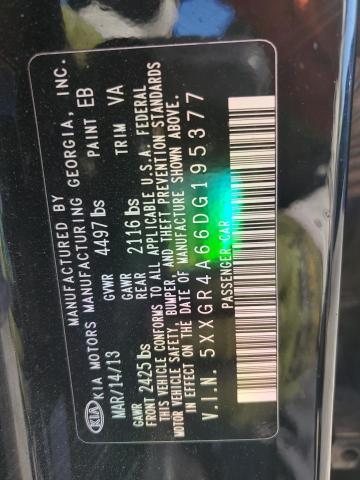 5XXGR4A66DG195377 - 2013 KIA OPTIMA SX BLACK photo 12