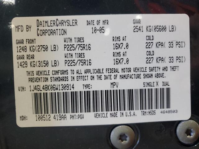 1J4GL48K06W130914 - 2006 JEEP LIBERTY SPORT TEAL photo 14