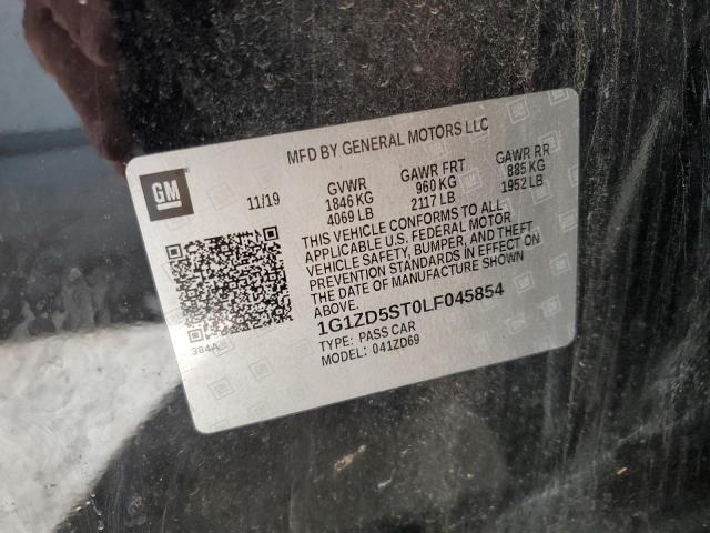 1G1ZD5ST0LF045854 - 2020 CHEVROLET MALIBU LT შავი ფოტო 12