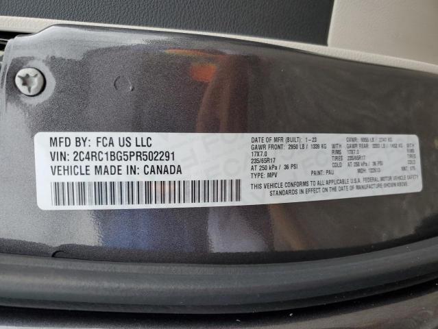 2C4RC1BG5PR502291 - 2023 CHRYSLER PACIFICA TOURING L 灰色 照片 13