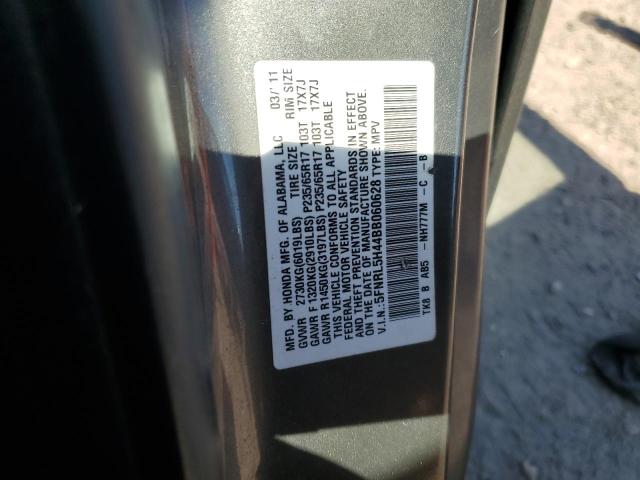 5FNRL5H44BB060628 - 2011 HONDA ODYSSEY EX GRAY photo 13