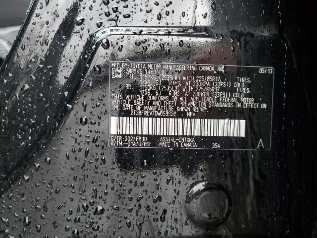 2T3BFREV7DW055322 - 2013 TOYOTA RAV4 LE შავი ფოტო 14