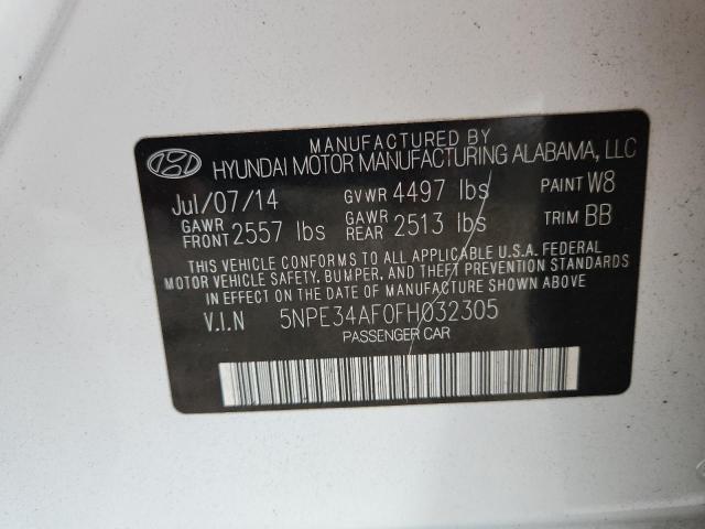 5NPE34AF0FH032305 - 2015 HYUNDAI SONATA SPORT 白色 照片 12