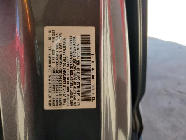 5FNRL5H69FB131166 - 2015 HONDA ODYSSEY EXL CHARCOAL photo 13