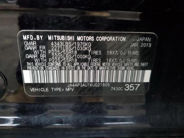 JA4AP3AU1KU021805 - 2019 MITSUBISHI OUTLANDER ES Schwarz Foto 13