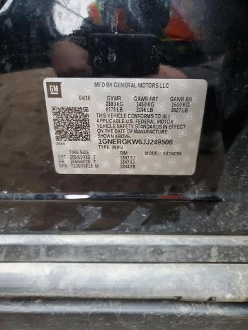 1GNERGKW6JJ249508 - 2018 CHEVROLET TRAVERSE LT Чорний фото 13