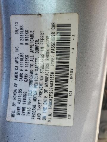 1HGCR2F50EA039658 - 2014 HONDA ACCORD SPORT 银色 照片 13
