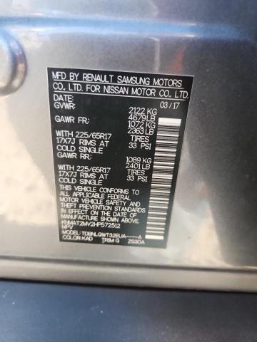 KNMAT2MV2HP572512 - 2017 NISSAN ROGUE S CHARCOAL photo 14