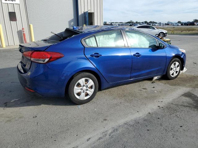 3KPFK4A73JE176508 - 2018 KIA FORTE LX BLUE photo 3