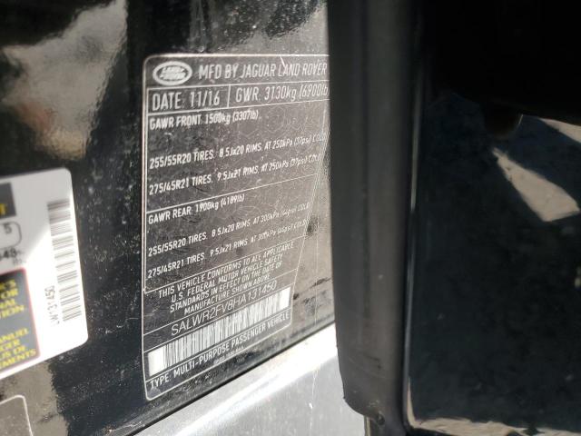 SALWR2FV8HA131450 - 2017 LAND ROVER RANGE ROVE HSE BLACK photo 13
