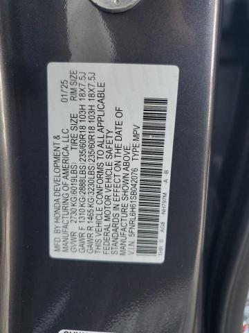 5FNRL6H61SB042076 - 2025 HONDA ODYSSEY EXL GRAY photo 13