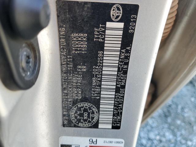 4T1BF1FK6CU522596 - 2012 TOYOTA CAMRY BASE SILVER photo 12