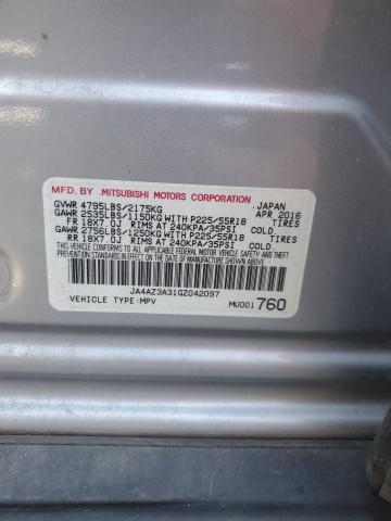 JA4AZ3A31GZ042097 - 2016 MITSUBISHI OUTLANDER SE GRAY photo 13